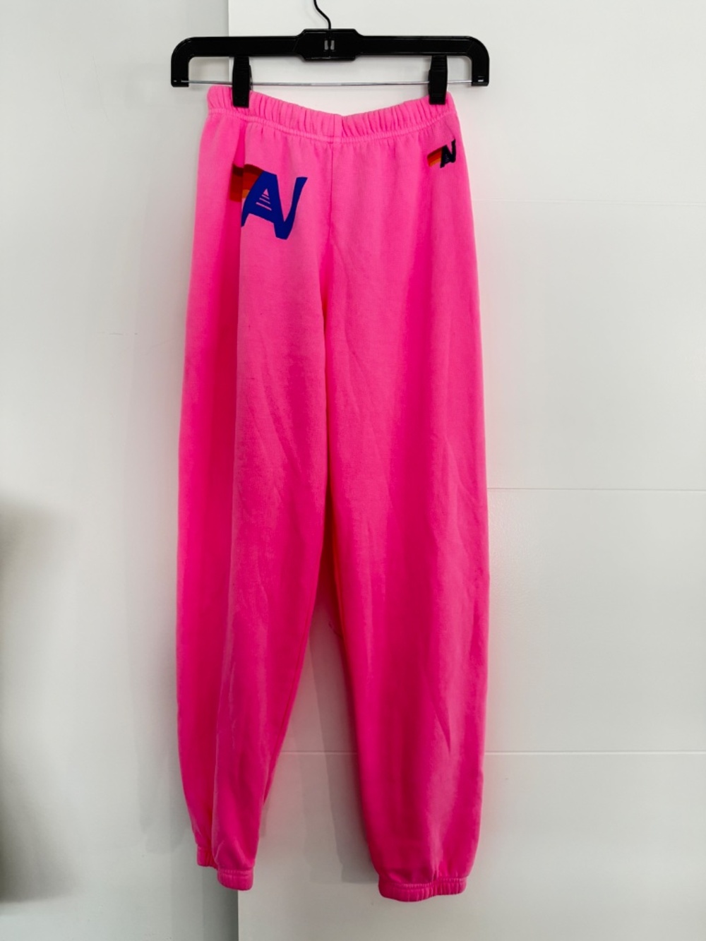 Aviator Nation Neon Pink Pull Tie Long Sweatpants XS Casual Joggers